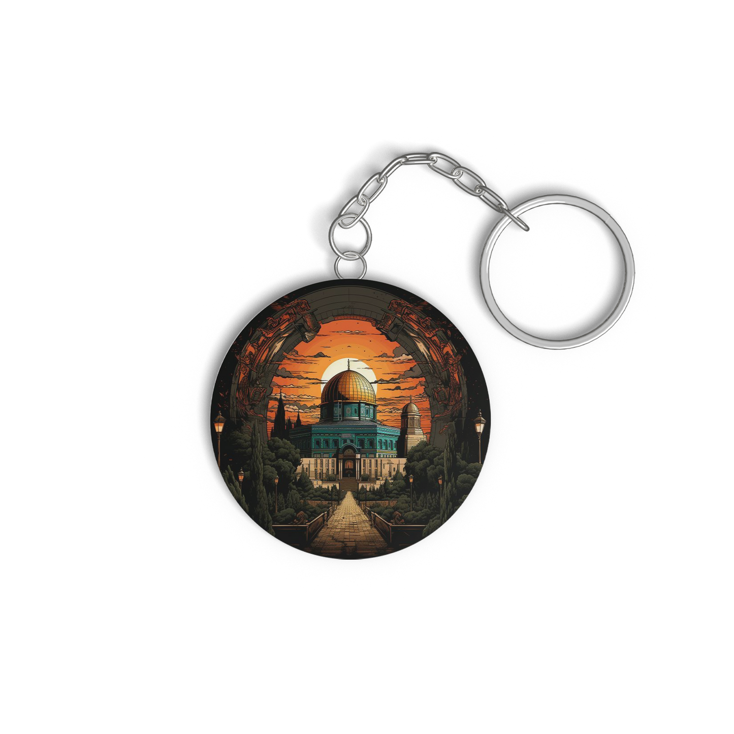 Islamic Keychain, Islamic Gift, Islamic Resin Art "My lord allah"2 side "Palestine"