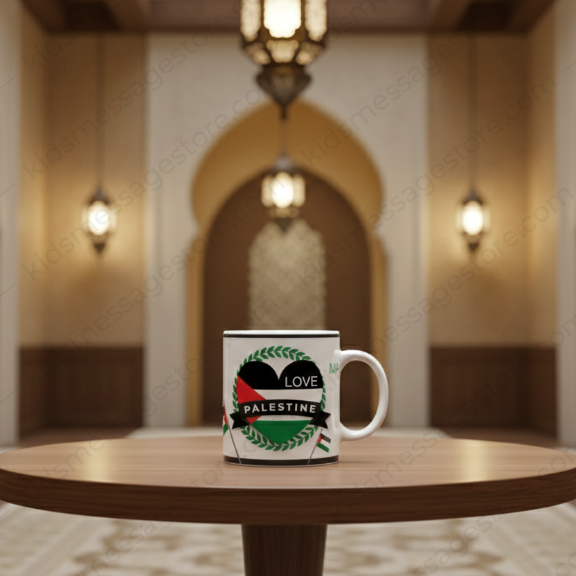 I Love Masjid-e-Aqsa Mug | Love Palestine Ceramic Coffee Mug | Premium Islamic Mug 300ml | Palestine Support Gift