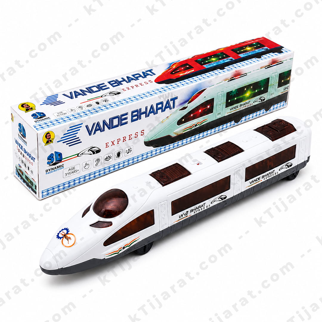 Labbaik Toy | Vande Bharat Hujj Express Train Toy for Kids | Light & Sound Battery Operated Train | Ktijarat