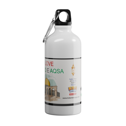 Islamic Water Bottle with Printed "I Love Masjid e Aqsa"