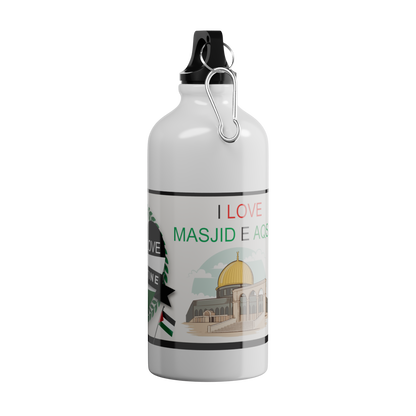 Islamic Water Bottle with Printed "I Love Masjid e Aqsa"