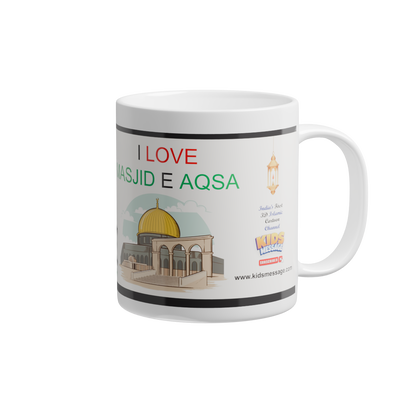 I Love Masjid-e-Aqsa Mug | Love Palestine Ceramic Coffee Mug | Premium Islamic Mug 300ml | Palestine Support Gift