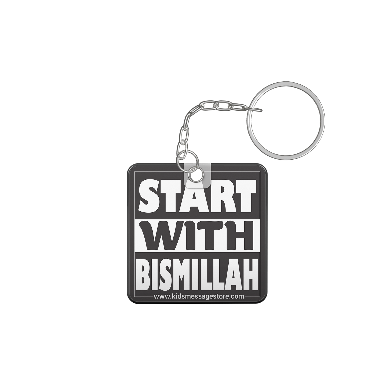 Islamic Keychain, Islamic Gift, Islamic Resin Art "islam is my deen"2 side "start with Bismillah"