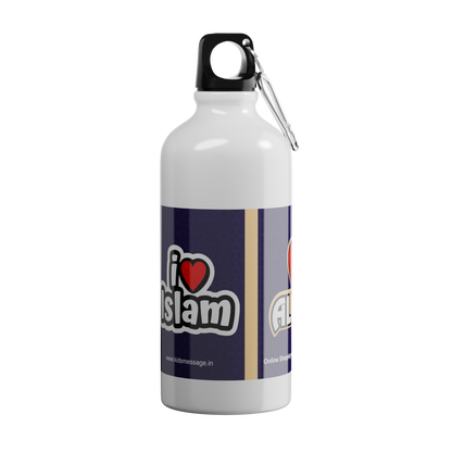 Islamic Water Bottle with Printed "I Love Allah"