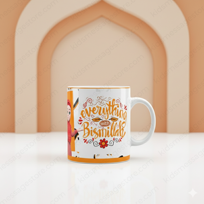 Everything With Bismillah Islamic Kids Ceramic Mug 300ml
