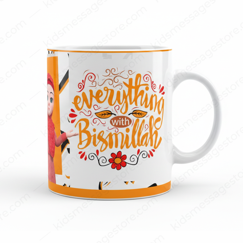 Everything With Bismillah Islamic Kids Ceramic Mug 300ml
