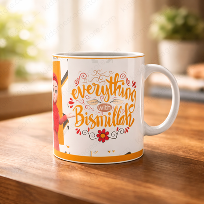 Everything With Bismillah Islamic Kids Ceramic Mug 300ml 
