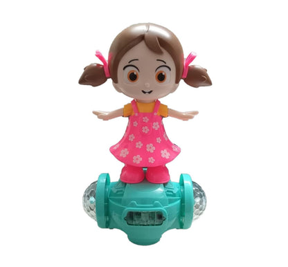 Labbaik Doll for Kids , 360 Degree Rotating - Sound & Light Toys for Boys & Girls