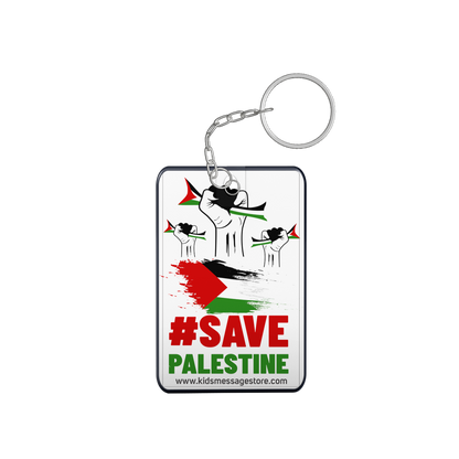 Islamic Keychain, Islamic Gift, Islamic Resin Art "#save Palestine"2 side "Islami is Peace"