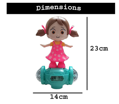 Labbaik Doll for Kids , 360 Degree Rotating - Sound & Light Toys for Boys & Girls