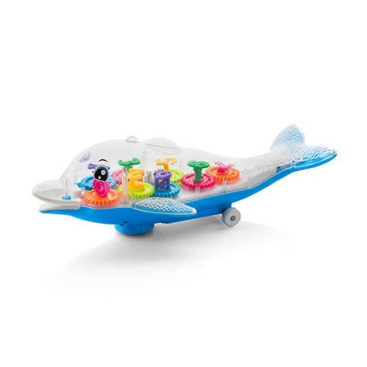 Labbaik Gear Fish Toy with Transparent Body Light and Sound Toys for Boys & Girls