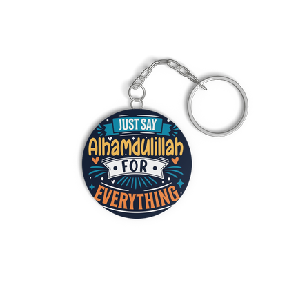 Islamic Keychain, Islamic Gift, Islamic Resin Art "alhamdulillah for everything"2 side "Keep Smiling it's sunnah"