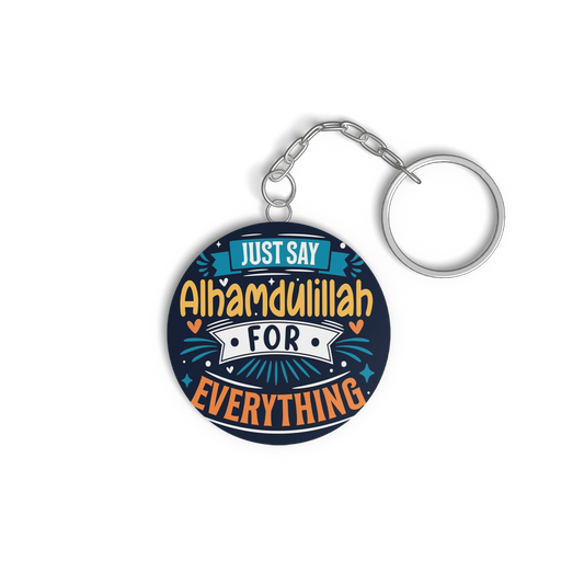 Islamic Keychain, Islamic Gift, Islamic Resin Art "alhamdulillah for everything"2 side "Keep Smiling it's sunnah"