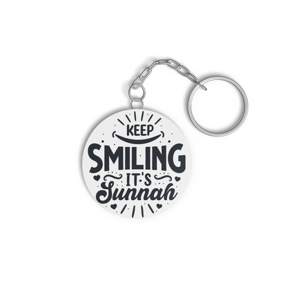 Islamic Keychain, Islamic Gift, Islamic Resin Art "alhamdulillah for everything"2 side "Keep Smiling it's sunnah"