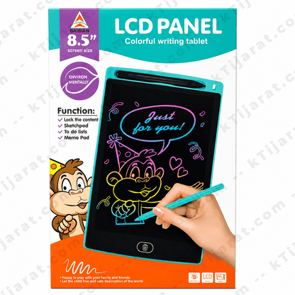 Ktijarat 8.5 Inch LCD Writing Tablet for Kids | Reusable Colorful Digital Writing Pad with Stylus | Erase Button & Screen Lock