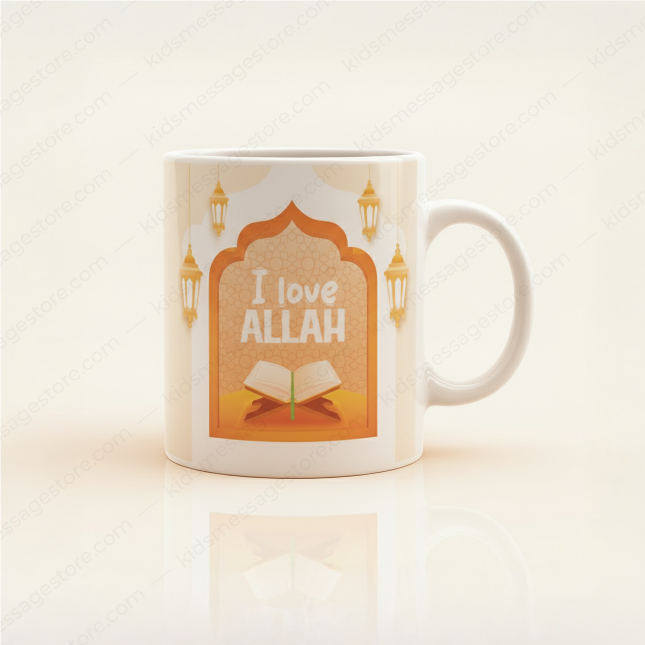 I Love Allah – Islamic Kids Premium Ceramic Mug | 300ml Islamic Cartoon Mug