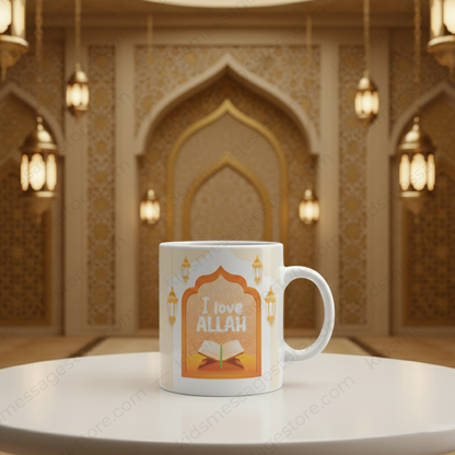 I Love Allah – Islamic Kids Premium Ceramic Mug | 300ml Islamic Cartoon Mug