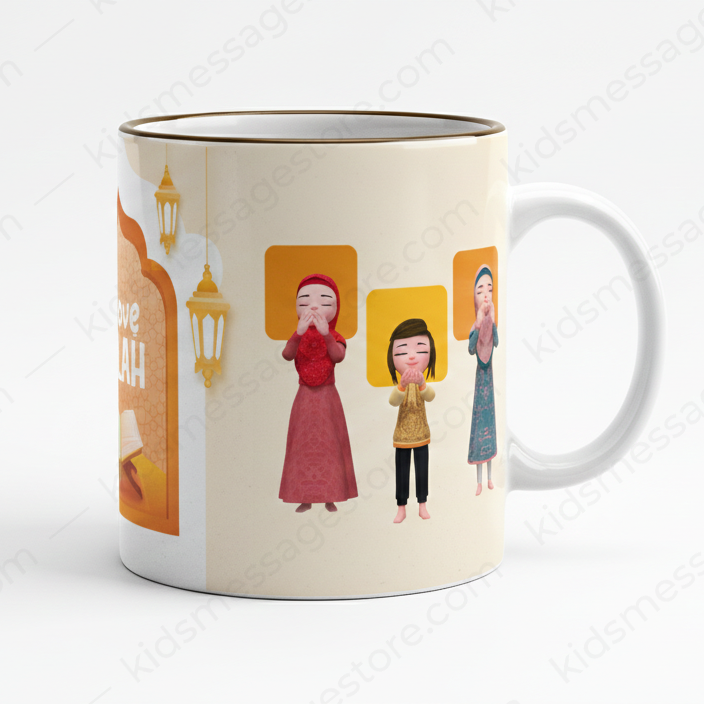 I Love Allah – Islamic Kids Premium Ceramic Mug | 300ml Islamic Cartoon Mug