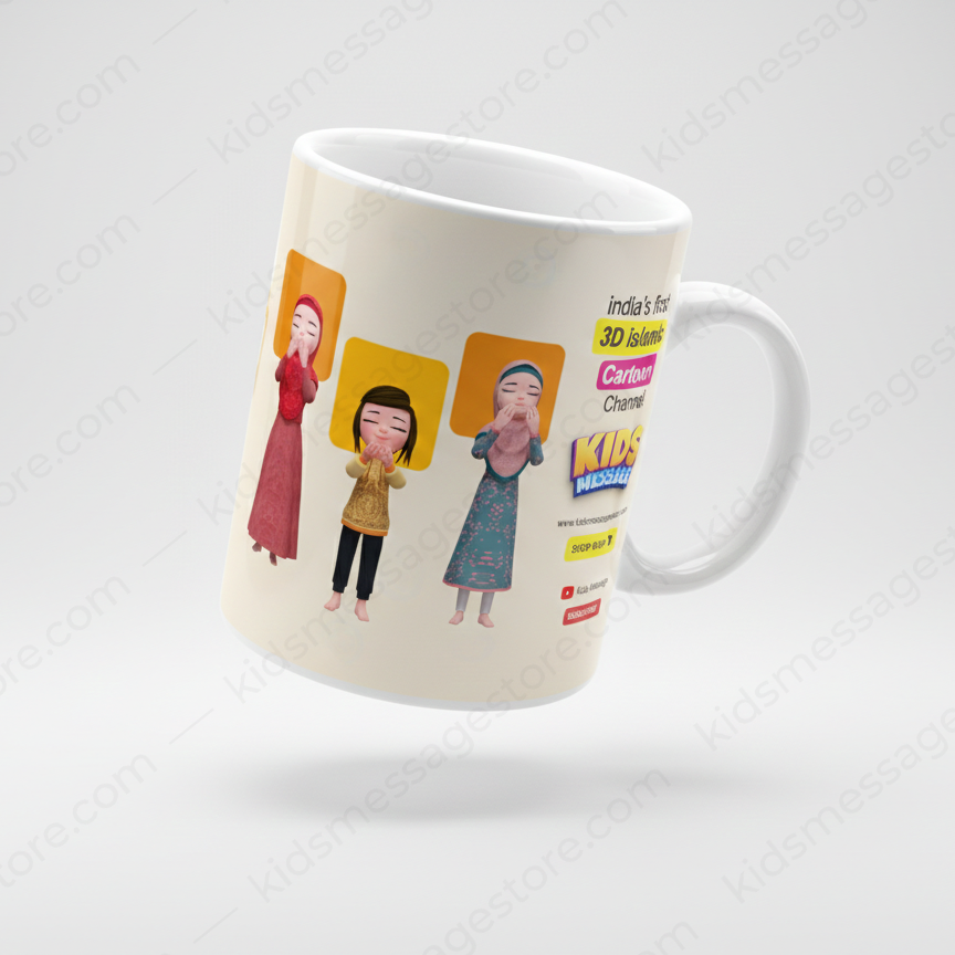 I Love Allah – Islamic Kids Premium Ceramic Mug | 300ml Islamic Cartoon Mug