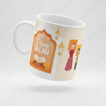 I Love Allah – Islamic Kids Premium Ceramic Mug | 300ml Islamic Cartoon Mug