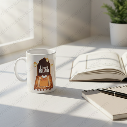 I Love Islam Premium Ceramic Mug – 300ml Islamic Coffee & Tea Mug | Muslim Gift for Daily Use
