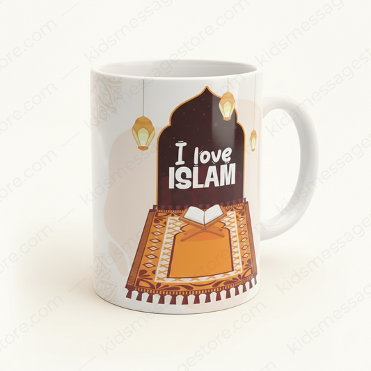 I Love Islam Premium Ceramic Mug – 300ml Islamic Coffee & Tea Mug | Muslim Gift for Daily Use