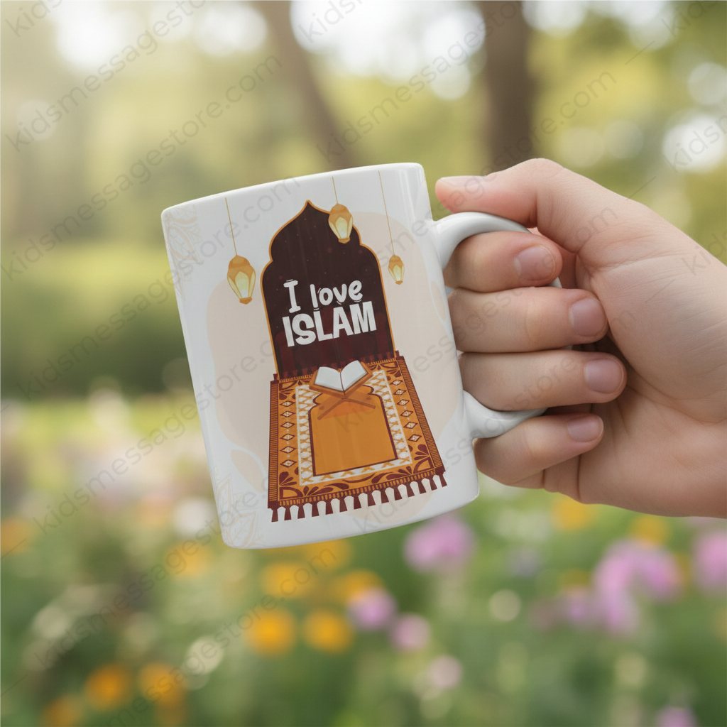 I Love Islam Premium Ceramic Mug – 300ml Islamic Coffee & Tea Mug | Muslim Gift for Daily Use