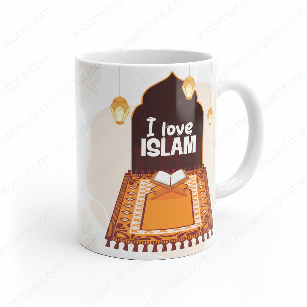 I Love Islam Premium Ceramic Mug – 300ml Islamic Coffee & Tea Mug | Muslim Gift for Daily Use