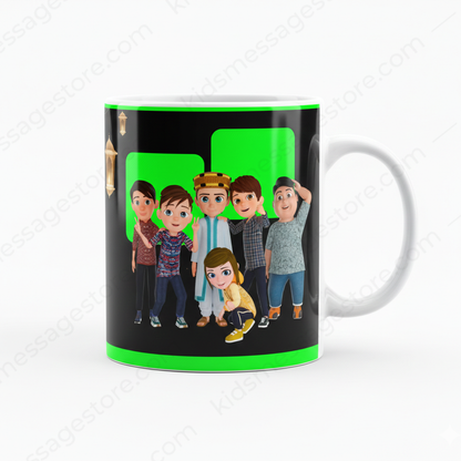 I Love Muhammad ﷺ Black & Green Islamic Ceramic Mug | Premium 300ml Coffee Tea Cup | Muslim Gift Mug