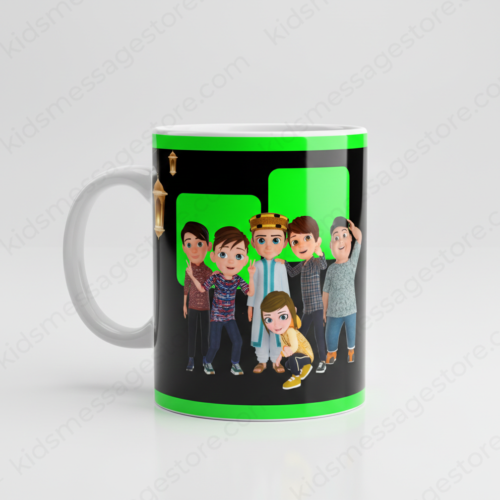 I Love Muhammad ﷺ Black & Green Islamic Ceramic Mug | Premium 300ml Coffee Tea Cup | Muslim Gift Mug