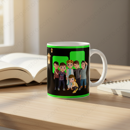 I Love Muhammad ﷺ Black & Green Islamic Ceramic Mug | Premium 300ml Coffee Tea Cup | Muslim Gift Mug