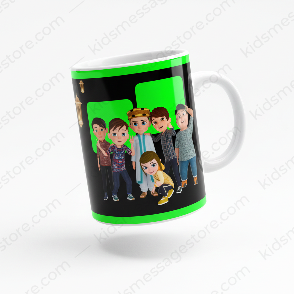 I Love Muhammad ﷺ Black & Green Islamic Ceramic Mug | Premium 300ml Coffee Tea Cup | Muslim Gift Mug