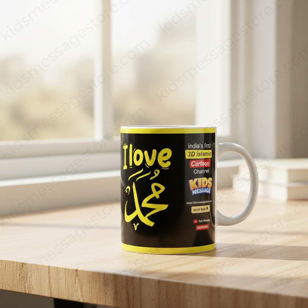 I Love Muhammad ﷺ Islamic Mug 300ml | Premium Ceramic Islamic Coffee Mug