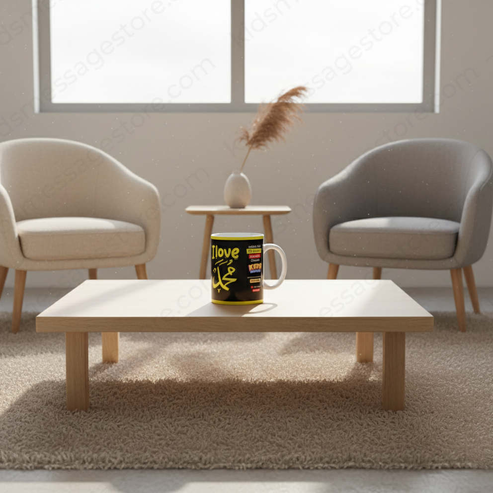 I Love Muhammad ﷺ Islamic Mug 300ml | Premium Ceramic Islamic Coffee Mug