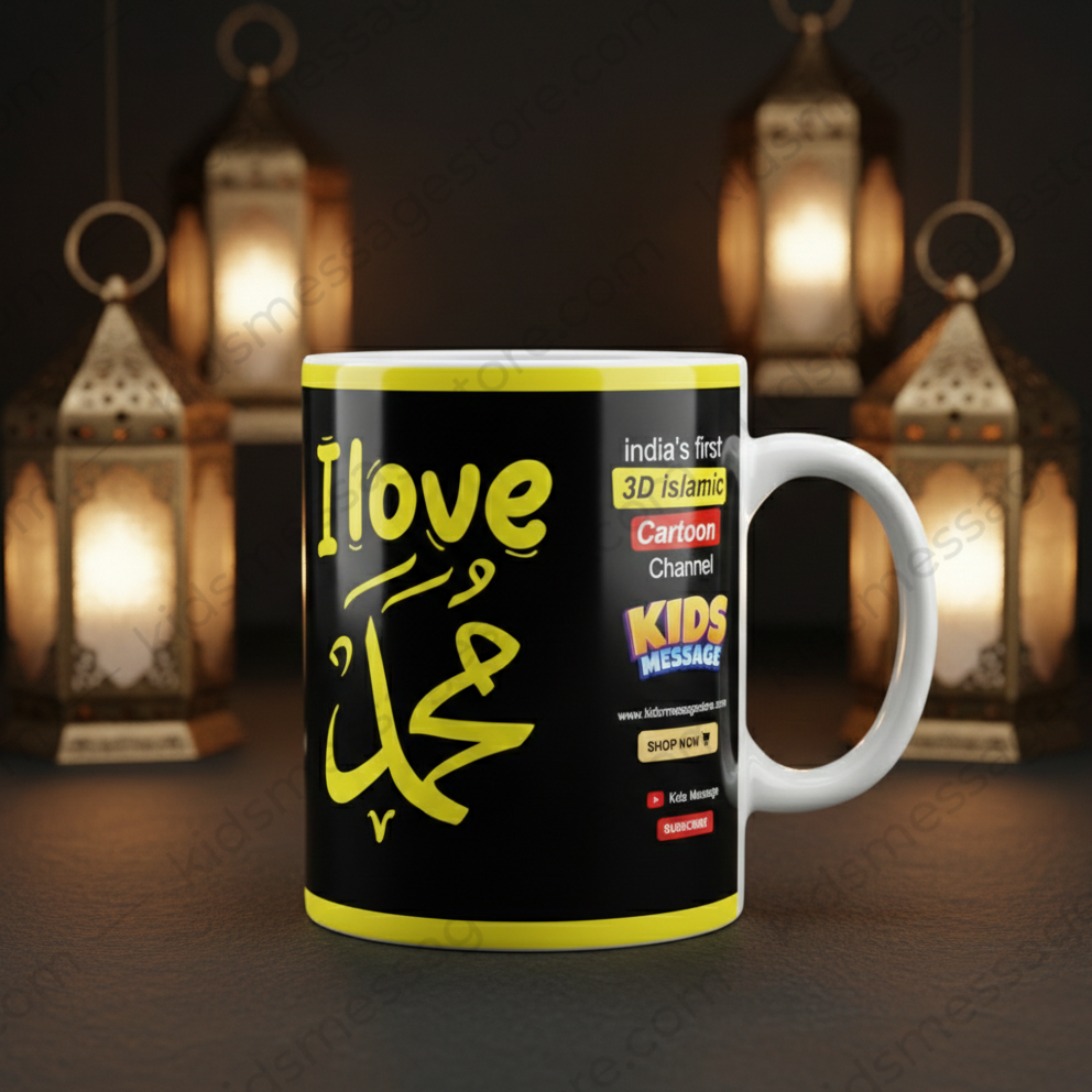 I Love Muhammad ﷺ Islamic Mug 300ml | Premium Ceramic Islamic Coffee Mug