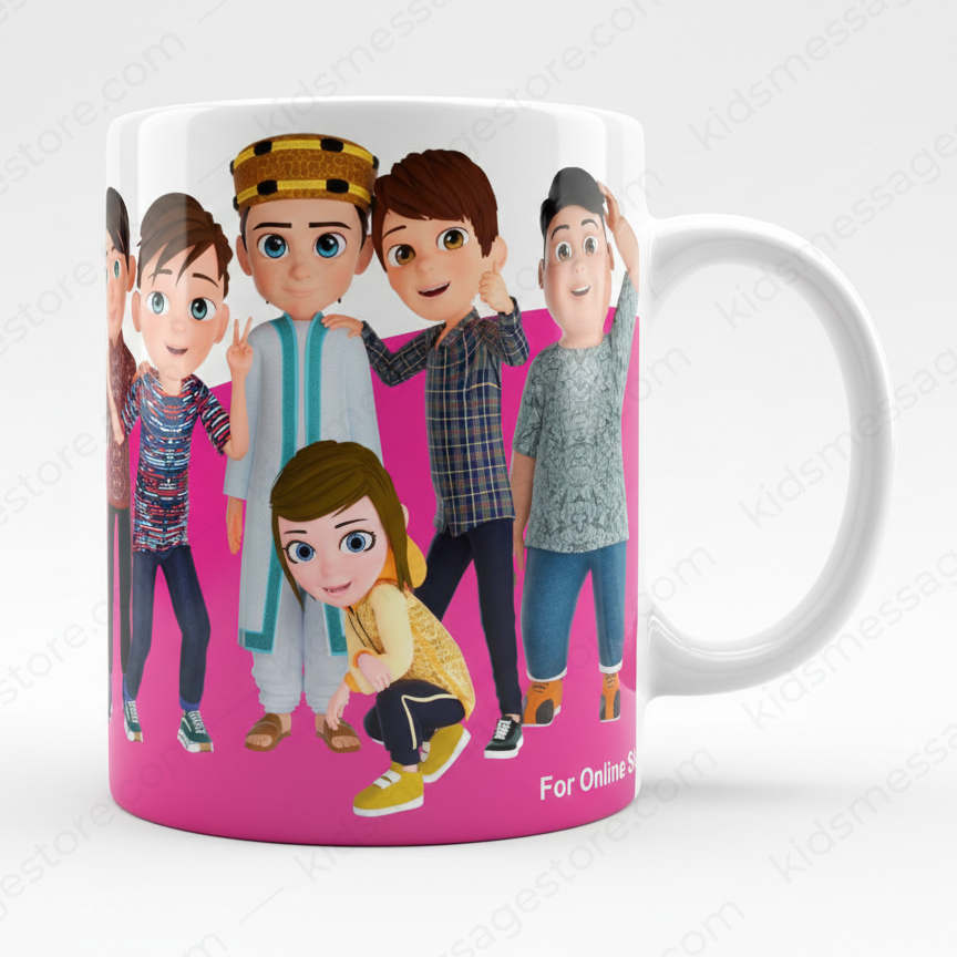 I Love Islam Kids Message Mug | Premium Ceramic Islamic Cartoon Mug | 300ml Coffee & Tea Cup | Gift for Muslim Kids & Family