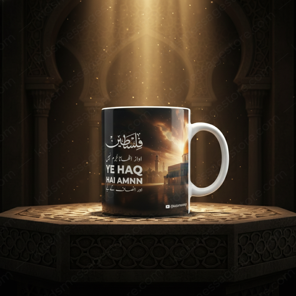 Falasteen Ye Haq Hai Amnn Ceramic Mug – Islamic Palestine Coffee Cup
