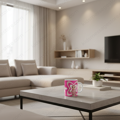 Keep Your Heart With Allah Kids Pink Mug – 300ml Ceramic Islamic Cup