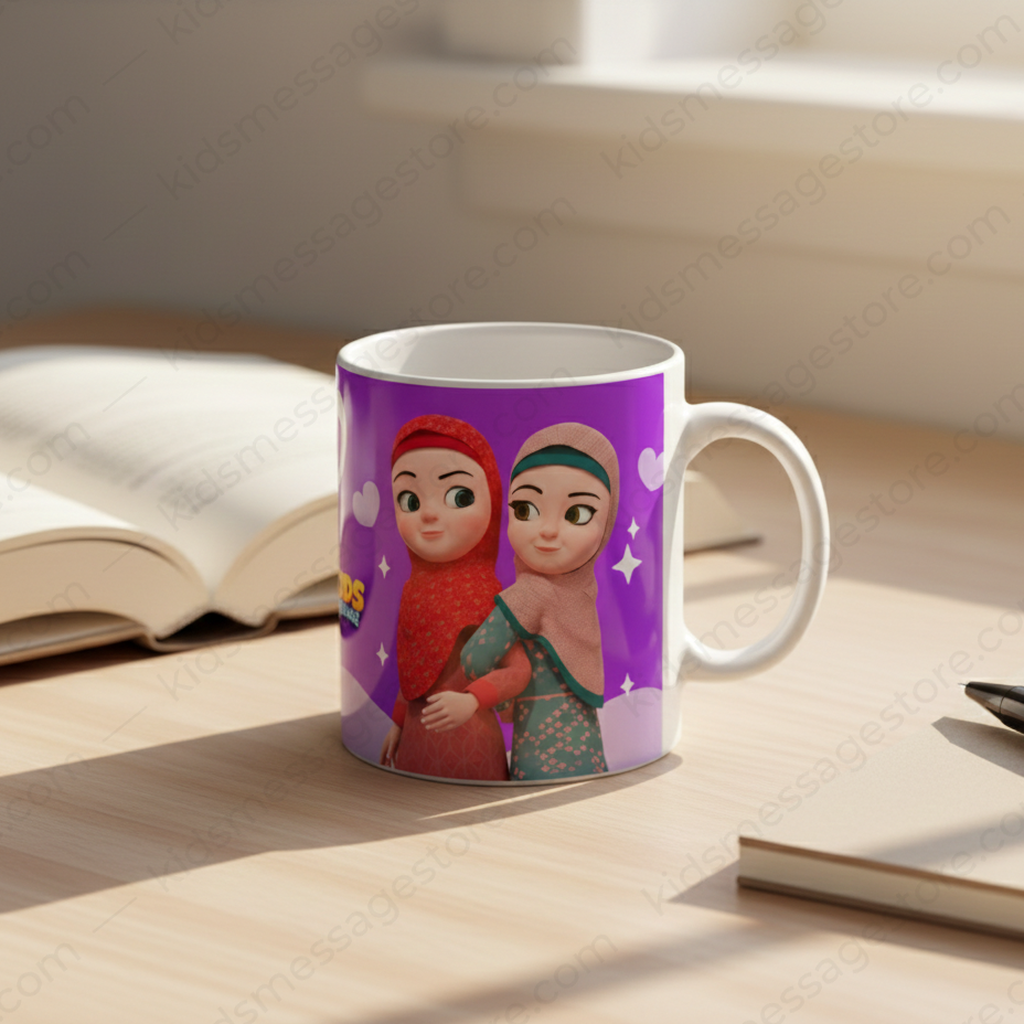 Dua Rabbi Zidni Ilma Kids Mug – Islamic Dua Coffee Cup 300ml