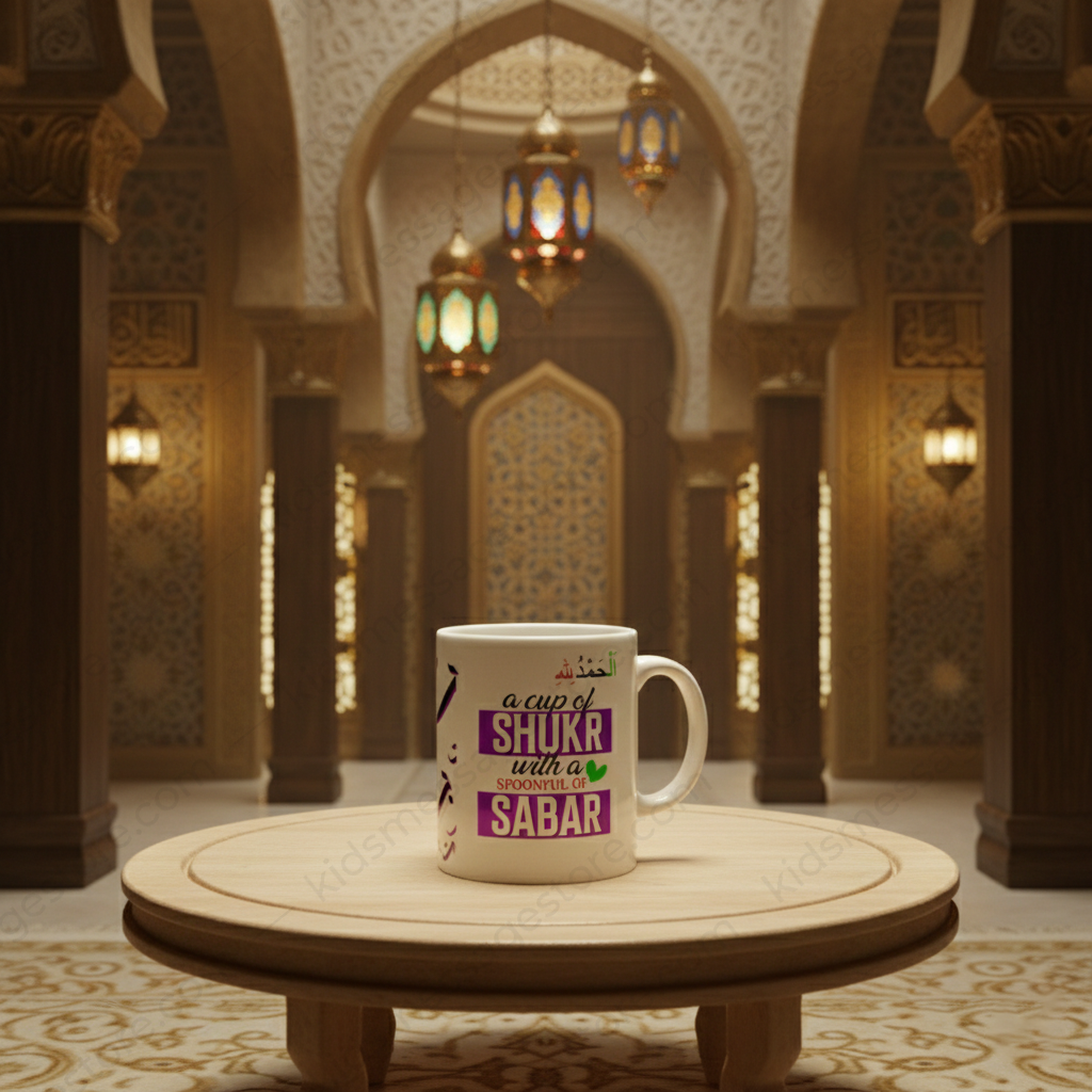A Cup of Shukr & Sabar Islamic Mug | Ceramic Coffee Mug 300ml