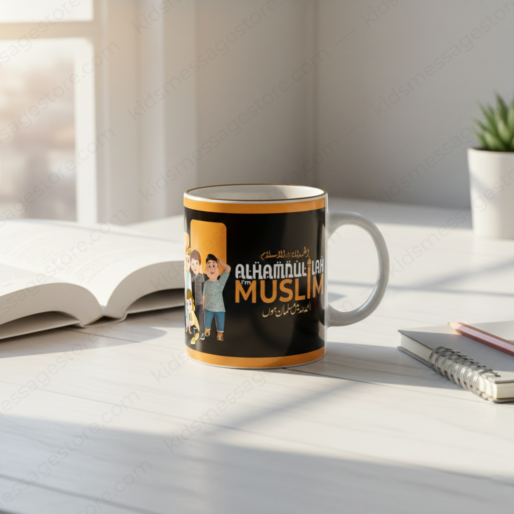 Alhamdulillah I’m Muslim Islamic Mug – Kids Ceramic Coffee Mug 300ml