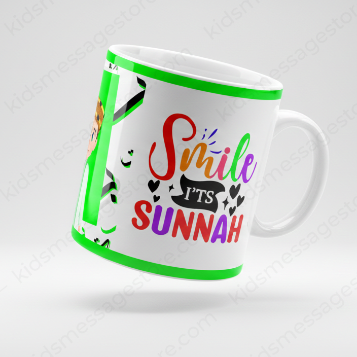 Smile It’s Sunnah Islamic Green Ceramic Mug 300ml
