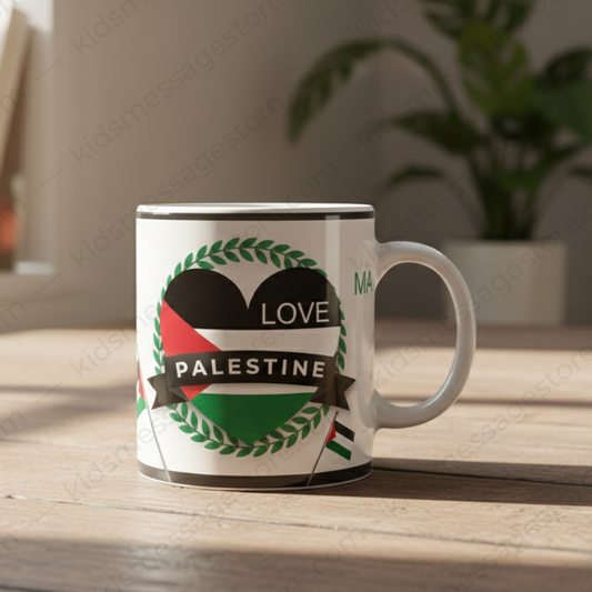 I Love Masjid-e-Aqsa Mug | Love Palestine Ceramic Coffee Mug | Premium Islamic Mug 300ml | Palestine Support Gift