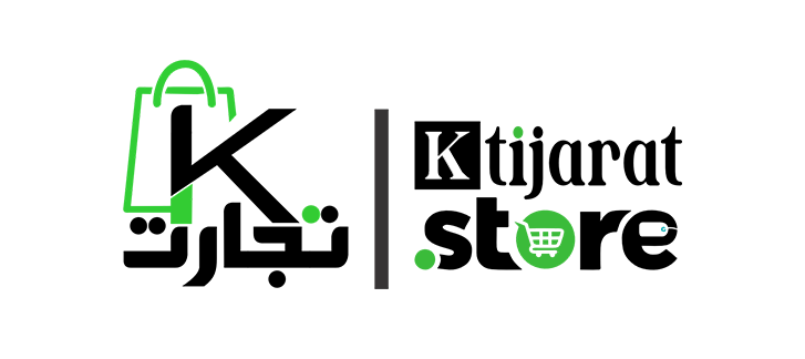 Logo of Ktijarat store with Arabic text and green shopping bag icon on a white background