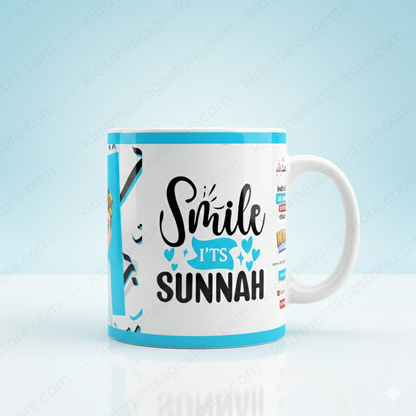 Smile It’s Sunnah Islamic Blue Ceramic Mug 300ml
