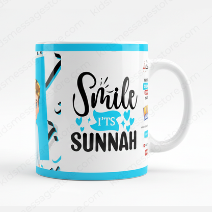 Smile It’s Sunnah Islamic Blue Ceramic Mug 300ml