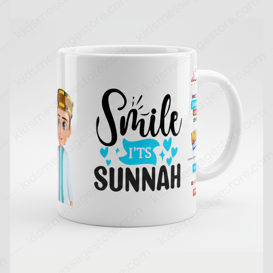 Smile It’s Sunnah Islamic Blue Ceramic Mug 300ml