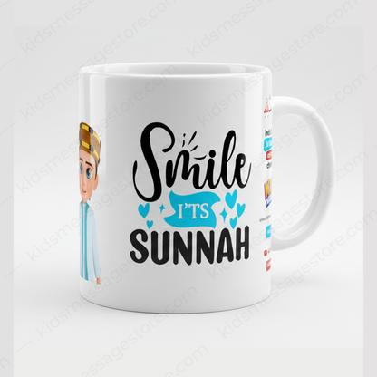 Smile It’s Sunnah Islamic Blue Ceramic Mug 300ml