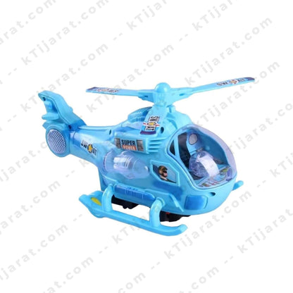 Labbaik Helicopter Toy for Kids with Rotating Blades, Flashing Lights & Sound Effects, Battery Operated, Blue