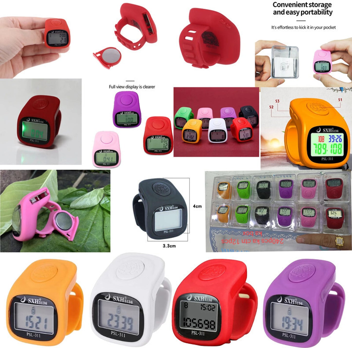 KTijarat Digital Tasbeeh Counter Ring with LED Display | Electronic Finger Tally Counter for Zikr, Tasbih & Prayer